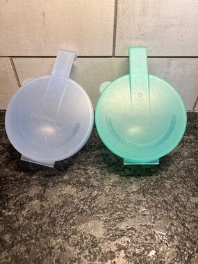 Tupperware Round Forget Me Nots  to hang in fridge. No more forgotten food.